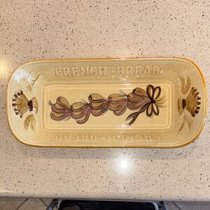 Decorative French Bread Tray - Cream and Brown